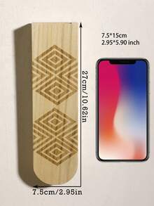 1pc Wood Geometric Pattern Wall Vase Set, Hanging Boho Wall Planter, Pattern Wooden Wall-Mounted Flower Pot, Indoor Home Decor Wall Vase, Stylish Design Wall Planter, Chic Wall Vase For Dried Flowers, Modern Boho Interior Wall Decor Vase, Elegant Wall-Mounted Plant Holder, Wood Wall Planter, Artistic Geometric Wood Wall Vase