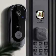 Latest Smart 1080P Video Doorbell Camera,Including 1PCS Black Camera Indoor Ringtone,AI Human Detection, Message Push, Live View, 2-Way Audio, IR Night Vision, 2.4G Wi-Fi,  Free Cloud Storage, Easy To Install, Indoor/Outdoor Monitoring - 黑色 - 查看 1