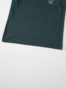 男士夏季轻薄睡衣四件套，短袖衬衫和短裤，休闲睡衣套装 - 彩色 - 查看 8