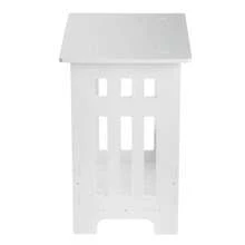 Small Bedside Table Cabinet Side End Coffee Tea Table Nightstand Storage Shelf - White - View 3