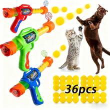 Pet Toy Launcher With 36 EVA Foam Balls-Fun Pet Toy, Dog Toy, Suitable For Indoor And Outdoor Pet Ball Picking Toys, Suitable For All Breeds, No Batteries Required - Blue Launcher + 36 EVA Foam Balls - View 2