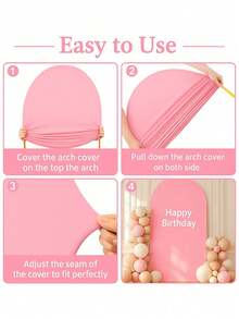 1pc 80*180cm Elastic Arch Backdrop Cover, Beige/Ivory/Light Pink Party Backdrop Cloth, Wedding Arch Cover, Wedding Party Arch Cloth Panel, Backdrop Decor, Suitable For Birthday, Party, Bridal Shower, Gender Reveal, Garden Outdoor Ceremony, Holiday Gift, Back To School, Washable And Reusable (Arch Stand Not Included) - Multicolor - View 7