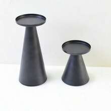 2pcs/Set Black/Bronze Metal Cone Candle Holders, Modern Iron Cone Candle Holders, Suitable For Home Decor, Dining Table Decor, Wedding Decor (Candles Not Included) - Multicolor - View 14