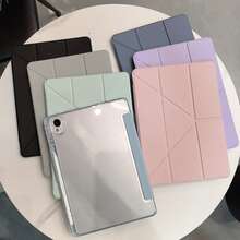 Redmi Pad2 11英寸平板电脑保护套，时尚智能Y型折叠支架，高透明亚克力背板，可定制DIY，优质PU皮革，具备自动休眠/唤醒保护功能 - 高透亞克力 - 查看 2