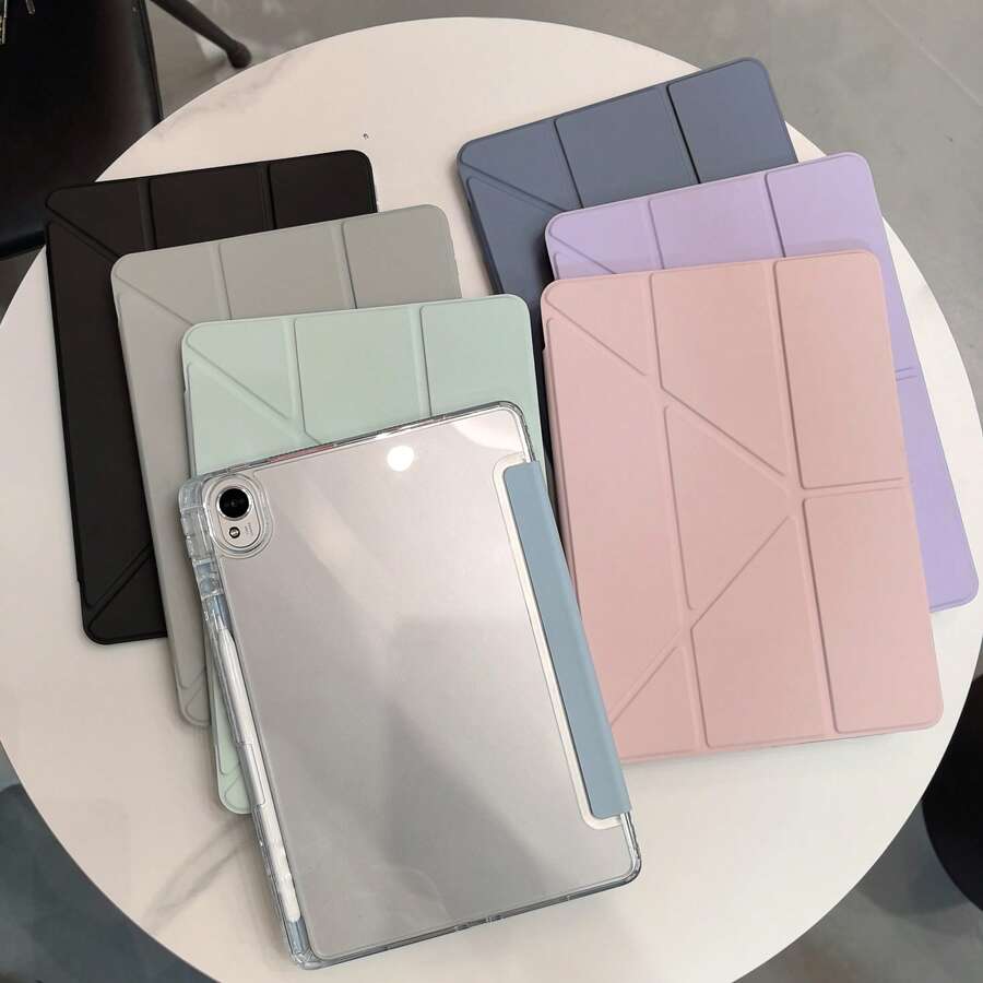 Redmi Pad2 11英寸平板电脑保护套，时尚智能Y型折叠支架，高透明亚克力背板，可定制DIY，优质PU皮革，具备自动休眠/唤醒保护功能