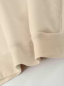 Men's Casual Street Style NYC Slogan Print Pocket Drawstring Hoodie, Spring/Autumn - Apricot - View 3