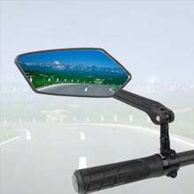 1 Pair Adjustable Rotatable Skateboard Rearview Mirrors - 3 Colors (Yellow/Red/White) Handle Mirrors, Clear Vision - Perfect Accessory For Electric Scooters, Bicycles And Cycling - Black - View 9