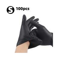 50/100 Pieces Of Black Powder-Free Nitrile Gloves, Latex-Free Disposable Gloves, Durable Household Cleaning Gloves, Available In Sizes S, M, L, And XL. Suitable For Kitchens, Bathrooms, Cleaning, Beauty, Hair Dyeing, Pets, Beauty Salons, Cleaning Supplies, And Household Tools (Without Box). - 黑色 - 查看 13