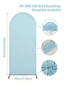 1pc 80*180cm Elastic Arch Backdrop Cover, Beige/Ivory/Light Pink Party Backdrop Cloth, Wedding Arch Cover, Wedding Party Arch Cloth Panel, Backdrop Decor, Suitable For Birthday, Party, Bridal Shower, Gender Reveal, Garden Outdoor Ceremony, Holiday Gift, Back To School, Washable And Reusable (Arch Stand Not Included) - Multicolor - View 15