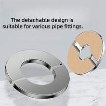1 Stück Edelstahl Dekorplatte, geeignet für separate Dreieck-Ventilabdeckung, Duscharmatur, Heizungsrohr-Abluftrohr, Wasserleitungsloch in der Wand, runde separate Dekorplatte, einfache Installation ohne Bohren. Ästhetische Aufwertung des Ventils, verdecktes Zubehör für Duschvorrichtung, nicht entfernbare verdeckte Abdeckung, präzise geschnittene Kanten. - Verschiedenfarbig - Übersicht 5