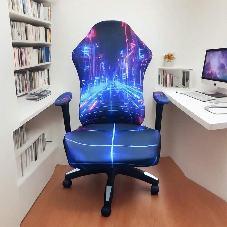 (1 Piece) Gaming Chair Protective Cover Universal Chair Cover Swivel Chair Elastic Gaming Punk Style Gaming Chair Cover - Multicolor - View 1