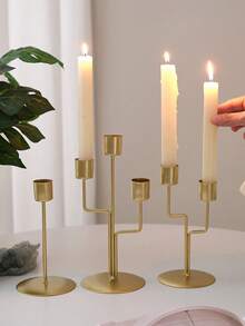 1pc Nordic Style Luxury Candle Holder Home Decor, Vintage Candlelight Dinner Prop, Minimalist Dining Table Decoration, Suitable For Valentine's Day, Wedding, Birthday - Nhiều màu - Xem 3