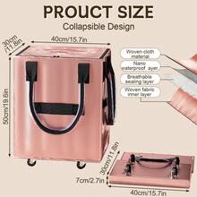 Rolling Grocery Shopping Tote - Portable Large Capacity Wheel Bag For Market & Travel, Duffle Bag For Travel With Wheels, Bag With Wheels, Grocery Shopping Cart, Casual Design, Sturdy Construction, Reinforced Handles, Frequent Travelers, Home Shopper - 粉色 - 查看 3