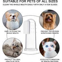 10-Piece Dog Toothbrush Sets, Thumb-Shaped Dog Toothbrush, Puppy Dog Toothbrush, Dog Toothbrush With Silicone Bristles And Thick Silicone Layer, Transparent, Suitable For All Pets - Clear - View 6