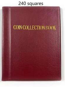 1 Pound Small Coin Collection Album, Coin Collection Book With High-Capacity Leather Cover And Gold Foil Stamping, Suitable For Collectors, Stores US Coins, Pennies, Cents, Nickels, Quarter Coins, Small Badges, And Commemorative Coins Up To 30mm. Perfect For Back-To-School Season, Winter Decoration, Winter Embellishment, Chinese New Year Gifts, And Birthday Gifts. - Multicolor - View 15