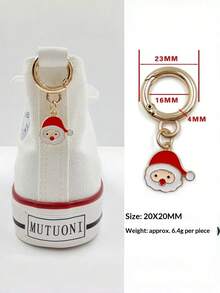 2pcs/Set DIY Gold-Tone Alloy Christmas Tree, Santa Hat, Santa Claus Shoe Charms, Suitable For High-Top Canvas Shoes, Sneakers, Boots Decoration, Bag Pendant, Christmas Party Gift (Shoes Not Included) - Multicolor - View 9