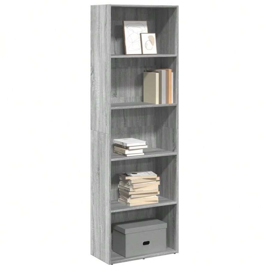 Libreria vidaXL Sonoma grigio 60x30x189 cm in legno composito - Cammello - Visualizzare 1