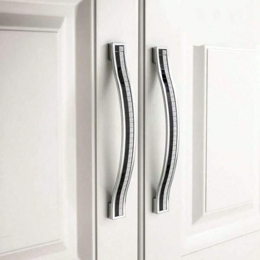 Elegant Rhinestone Crystal Drawer Handles - European Style Aluminum Alloy, Perfect For Kitchen Cabinets & Cupboards - Multicolor - View 1