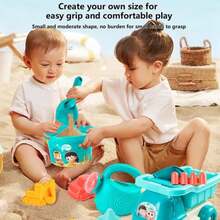 Juego de Juguetes de Arena para Playa para Niños 5/7/18 Piezas - Incluye Cubo, Pala, Moldes de Arena & Regadera, Juguetes de Juego de Playa para Niños Herramientas de Juego con Agua, (Verano&Invierno) |Juguete de Playa Divertido para Niños y Niñas-Vacaciones/Cumpleaños/Día del Niño/Fiesta al Aire Libre /Regalo de Año Nuevo - Multicolor - Ver 5
