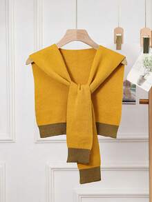 1 pieza Chal de mujer tejido con hilo de núcleo, cárdigan envolvente de unicolor, bufanda ligera de verano para atar al cuello