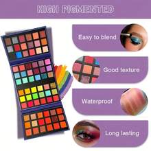 [72 Colors Eyeshadow Palette] 72 Colors Matte Glitter Long Lasting Highly Pigmented Waterproof Eyeshadow Palette, Contour Blush Powder Highlighter All In One - 彩色 - 查看 8