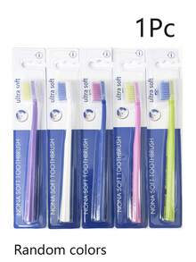 3pcs Swiss Colorful Random Super Soft Toothbrushes, Small Brush Head, Polypropylene Bristles, Odorless Design, Gum Protection, Suitable For Adults - Unisex Manual Toothbrush Set - View 10