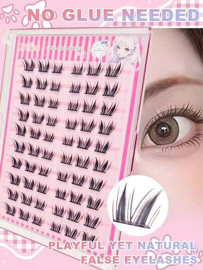 60片免胶明星款假睫毛 - 无需胶水，放大双眼，性感迷人，轻盈舒适，新手也能轻松上手，适合派对、约会、特殊场合、日常佩戴、圣诞节、各种聚会等。