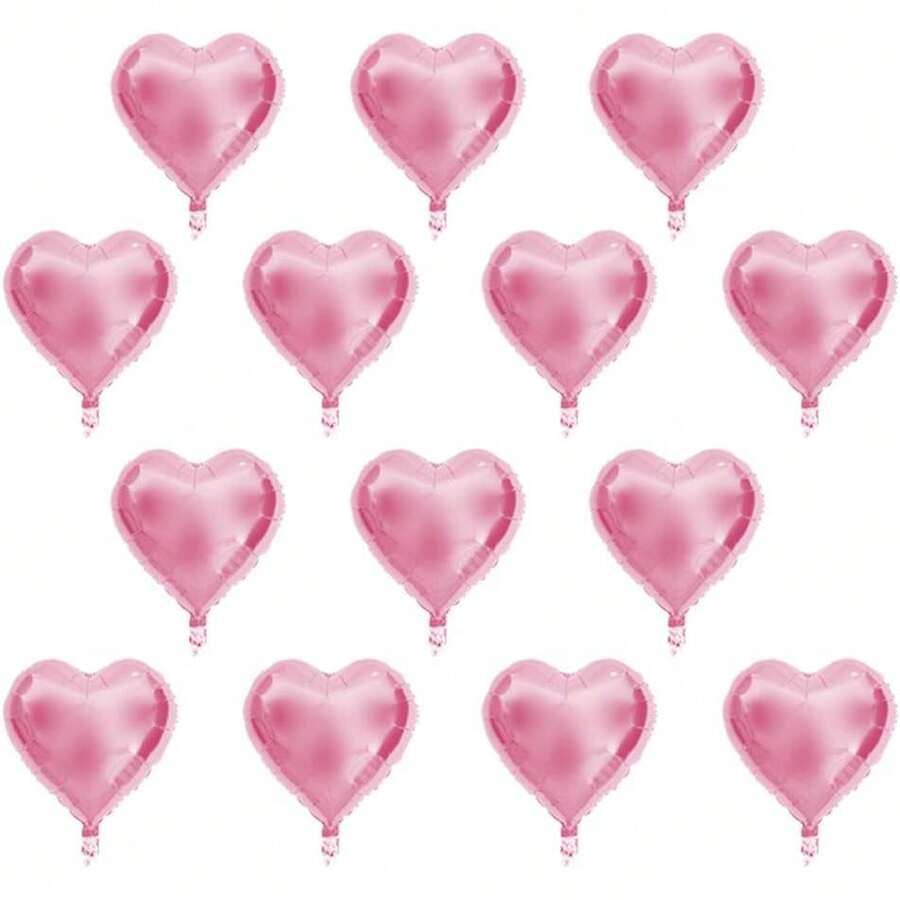 Globos de Decoración, 10 Globos de Papel de Aluminio con Forma de Corazón de 10 Pulgadas, Decoración para Fiestas, Bodas y Cumpleaños globos navideños Christmas navidad forma corazón para cumpleaños boda baby shower propuesta romántica decoración de salón jardín pared photocall y eventos especiales - Rosa Roja - Ver 1