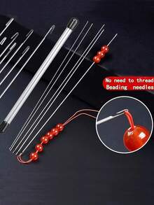 3/5/7pcs Set Of Bead Needles With Side Openings For Easy Threading, Suitable For Handicraft And DIY Bead Making - With Storage Tube - Beading Needle - View 1