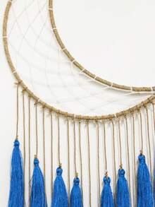 1 pieza Anillo de hierro con estrella y luna de tema de Ramadán con borla azul, decoración colgante, adorno de estrella y borla bohemio, estética vintage para sala, dormitorio y decoración festiva, arte de pared interior/exterior - Multicolor - Ver 8