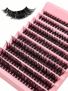 200 de bucle de extensii de gene individuale 60D, ondulare D, moi și voluminoase, gene false DIY, potrivite pentru machiaj