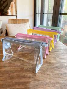 1 Solid Color Transparent EVA Pencil Case Large Capacity Multifunctional Zipper Cosmetics Storage Bag Suitable For Use In School And Daily Life,Stationery