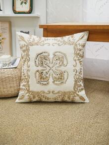 1pc Exquisite Bead Embroidery Cushion Pillowcase, Suitable For Multiple Room Types And Sizes, Machine Washable, Zipper Closure, No Pillow Core Gifts Birthday Graduation School Decor School Surprise Dormitory Decor Back To School Home Decor Room Decor School Supplies - Multicolor - View 21