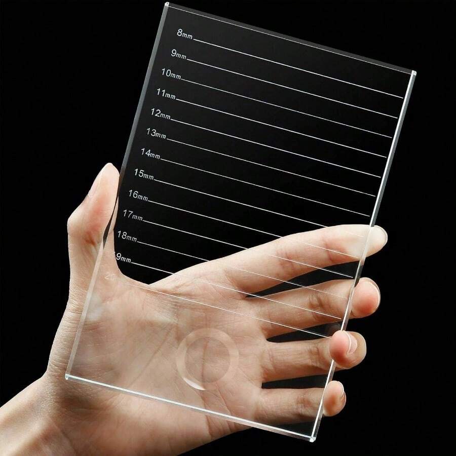 5.9x 3.94x 0.31 Inch Eyelash Pallet Eyelash Extension Pallet Bigger Size Glass Pallet Lashes False Lash Tray Strip Adhesive Holder Eyelash Extensions Circle - 5,9 x 3,94 x 0,31 pulgadas + Transparente - Ver 1