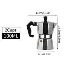 1pc Moka Pot, Aluminum Single Valve Coffee Maker, Brew Espresso Cup, Direct Heating, Essential For Outdoor Leisure Coffee Break