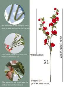 1/2/3pcs Artificial Camellia Flowers, 90cm Fake Rose Flowers, Suitable For Wall, Living Room, Bedroom, Wedding, Party Decoration, Tabletop Decor. Home, Desktop, Kitchen, Wedding, Dining Table, Center Piece, Office, Garden, Outdoor, House, Yard Decoration, Suitable For Spring, Summer, Autumn, Winter. - Red - View 9