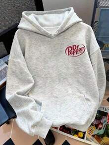 FashionFashion1 PcsLetter Graphic Cute Women's Oversized Hoodie In Light Grey, Y2K Style Fall/Winter Clothes For Women180g 100% CottonStylish And Warm Sweatshirt - Màu Xám nhạt - Xem 6