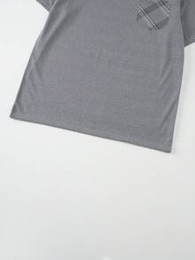 男士轻薄睡衣三件套，短袖衬衫配短裤，短袖衬衫配长裤，格子夏季睡衣 - 灰色 - 查看 6