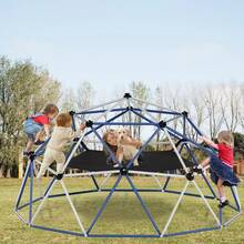 Climbing Dome,10FT Dome Climber With Hammock, Outdoor Play Equipment For 3 To 10 Children, Supports Jungle Gym Up To 1,000 Lbs, Rust Resistant, Easy To Assemble, Gift For Kids, Blue+White - Blue - View 2