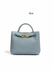 女士时尚编织图案手提水桶包，品牌包优雅女士手提包，优雅礼品包，奢华女士手提包，别致女士斜挎包，女士单肩包，适合女孩、大学生、办公室女士、中年妈妈日常通勤、购物、购物、办公室、上课、聚会、约会、晚餐包，适合户外玩耍 - 彩色 - 查看 8