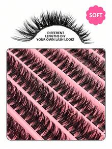 200 de bucle de extensii de gene individuale 60D, ondulare D, moi și voluminoase, gene false DIY, potrivite pentru machiaj