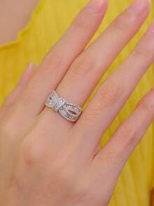 1 PC Elegant Cubic Zirconia Ring For Women For Valentine's Day Gift Wedding Anniversary Party Jewelry - 1# - View 6