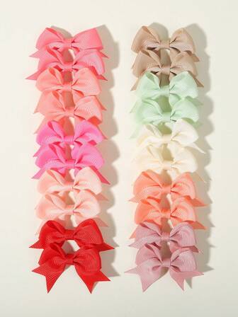 20个/包 儿童蝴蝶结发夹，适合儿童日常发型装饰，婴儿发饰