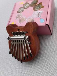 8-Note Wooden Mini Thumb Piano, 5-Finger Portable Thumb Piano Pendant, Beginner Finger Piano, Wooden Craft - Multicolor - View 12