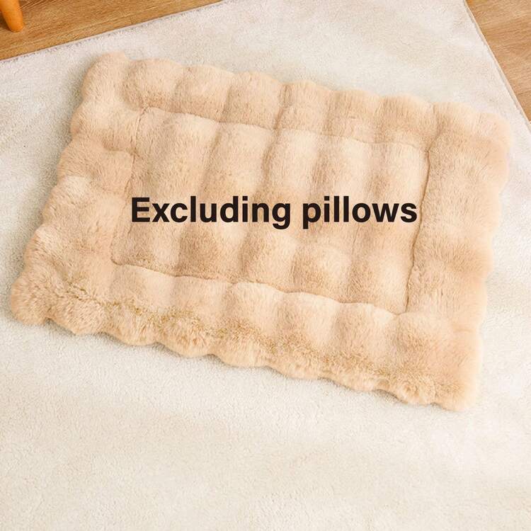 宠物毛绒垫，柔软保暖毯，豪华毛绒宠物床垫，适用于猫狗 | 长方形，适合小型至大型犬种，可水洗 - 彩色 - 查看 12