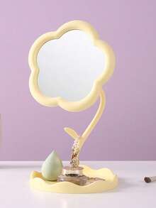 1 niedlicher Schminkspiegel, Blumenmuster, für Schreibtisch/Wandmontage, Studentenwohnheim, Schminktisch, Büro kompakt, Schminke, erschwinglich, Raumdekoration, Schminktisch, Reise, Schlafzimmer, Kosmetikzubehör, Spiegel, Schminkspiegel, Mini-Spiegel, Kompaktspiegel, kleiner Spiegel, Schreibtischspiegel, perfekt als Geschenk für Feiertage oder Weihnachten für Familie und Freunde.