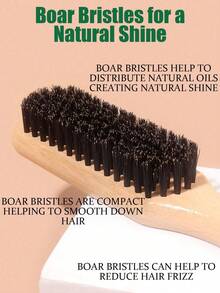 2026 猪鬃男女通用头发和胡须刷，专业无香型鬃毛理发造型刷，适用于浓密或稀疏的头发，渐变和推剪清洁梳，顺滑后梳工具，便携式发刷，适合日常使用、返校、旅行和假日护发。 - 彩色 - 查看 8