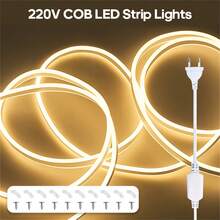 1pc Warm Color COB Neon Light Strip (1m/3m/10m), Flexible LED Ambient Light Rope, Easy To Install, Very Suitable For Home/Holiday Decoration, DIY Creativity, And Computer/TV/Bedroom Scenes, Flexible Rope, Home Decorators - View 3