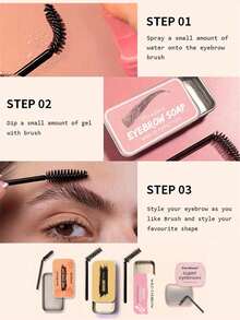Xà phòng định hình lông mày trong suốt - Sáp định hình lông mày tự nhiên lâu trôi, gel định hình lông mày tươi mát không màu, kem định hình lông mày, gel định hình lông mày và bộ xà phòng định hình lông mày tiện dụng kèm cọ, cần thiết cho trang điểm Halloween, bao bì thời trang. - Nhiều màu - Xem 2