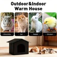 全天候户外保暖猫狗屋，封闭式户外宠物庇护所 - 结构坚固，材质耐用，可折叠易组装，适用于户外流浪狗、猫、兔子等宠物 - 冬季雨雪天气的理想防护选择 - 均碼 - 查看 5